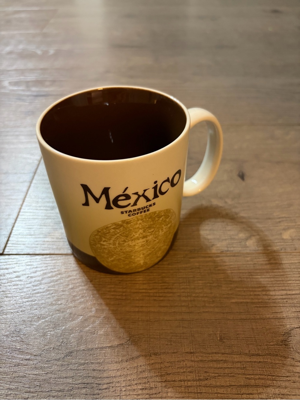 Starbucks 2015 Mexico Collectors Series Coffee Mug Cup Brown Interior 16 fl oz
